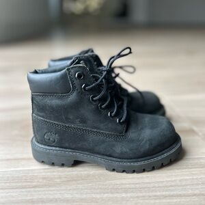 Sz 10 Timberland Kids boys Charcoal Lace-Up Boots